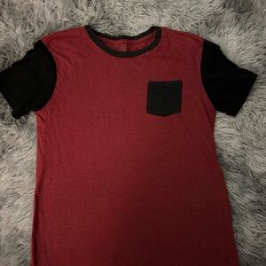 Men's Red and Black Short Sleeve Tee